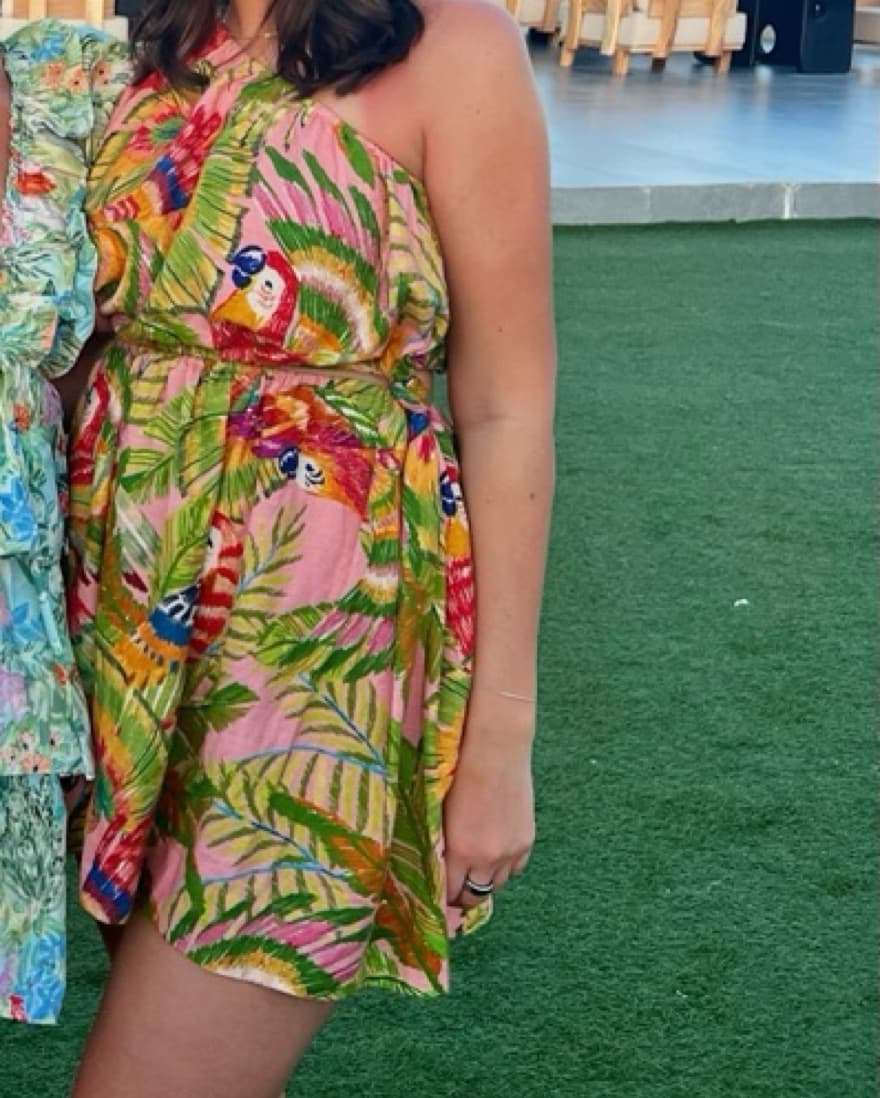 Farm Rio Macaw Print Mini Dress - Image 3