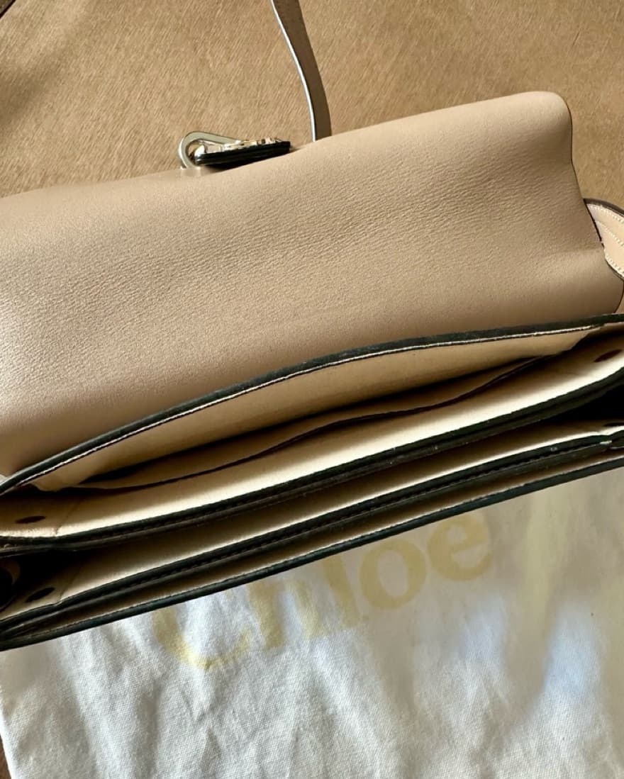Chloé Beige Faye Leather Bag - Image 3