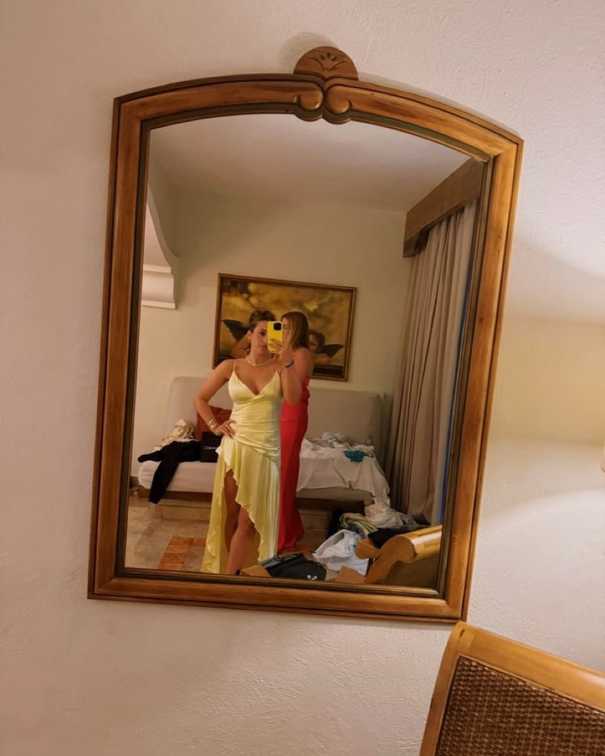 Yellow Satin Gown - Image 1