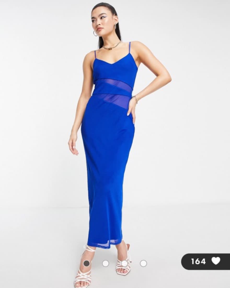 Blue Sheer Cut Out Dress  - Image 1