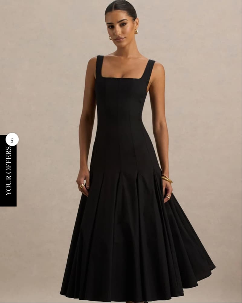 Elegant Black Midi Dress - Image 6