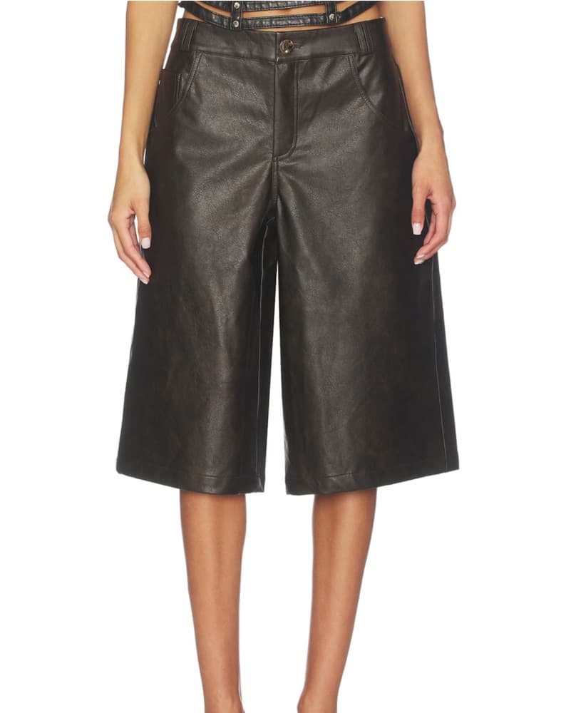 Chic Leather Culottes - Image 1