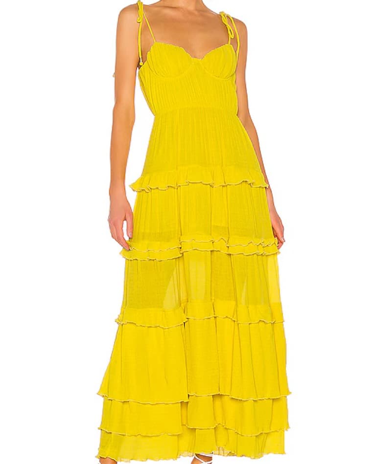 Yellow Tiered Maxi Dress - Image 3