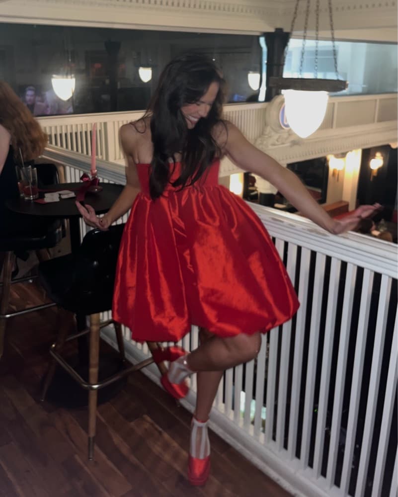 Red Kika Vargas Babydoll Dress - Image 3