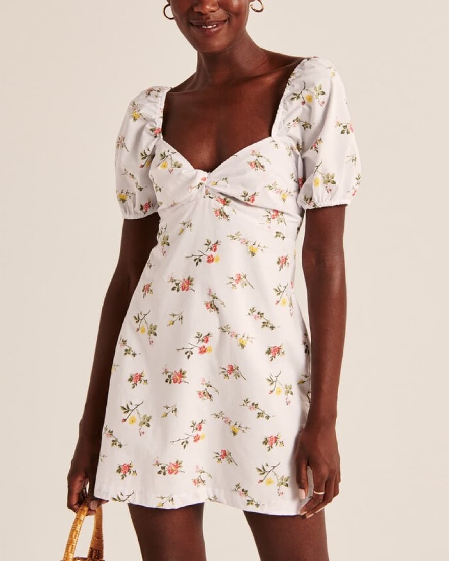 Twist-Front Poplin Mini Dress - Image 1