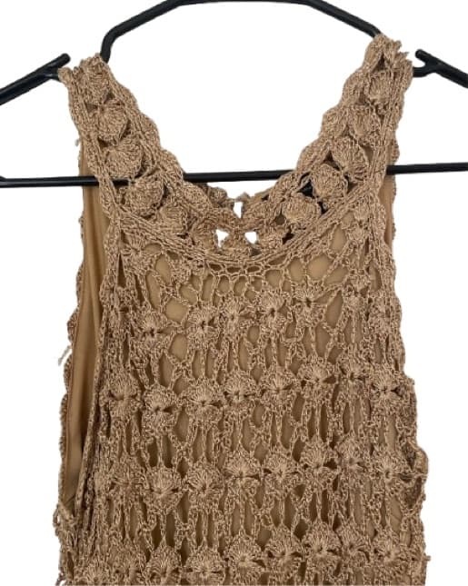 Crochet Maxi Dress With Gold Shimmer - Image 2
