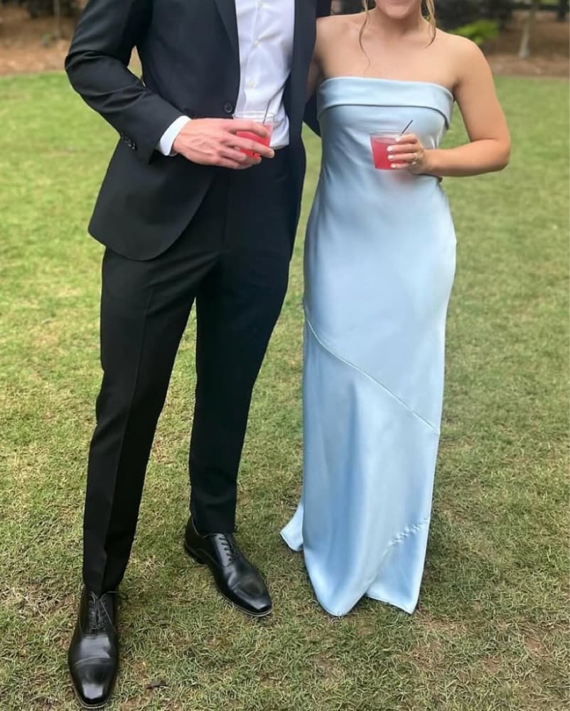 Strappless Ice Blue Gown - Image 1