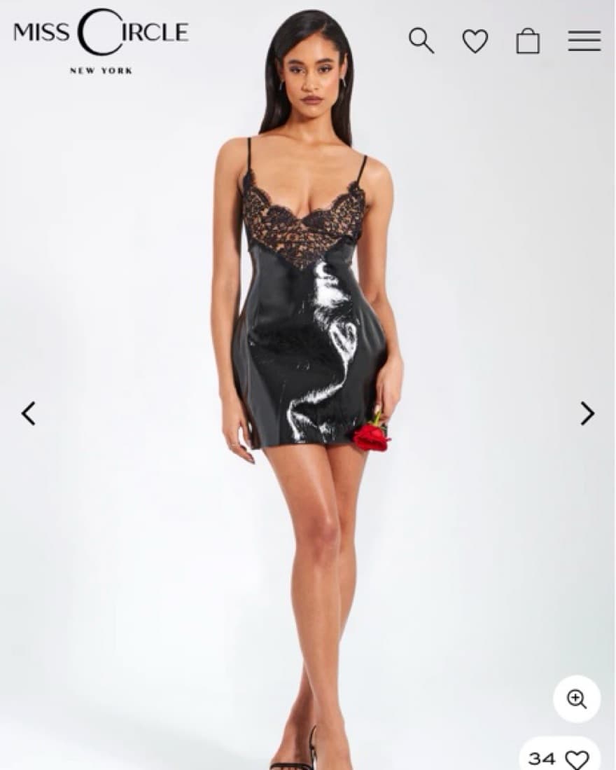 Shelby Black Vegan Leather with Lace Min - Image 1
