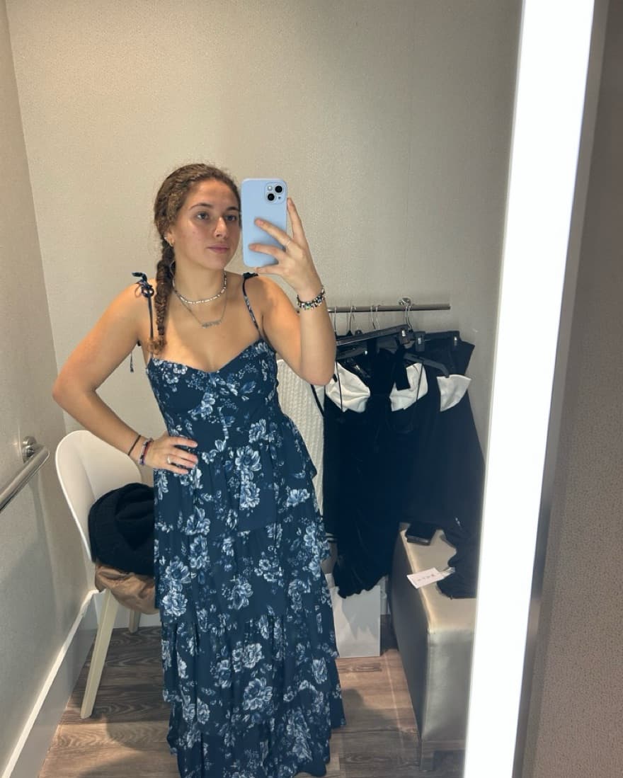 Bloomies Blue Floral Print Maxi Dress - Image 3