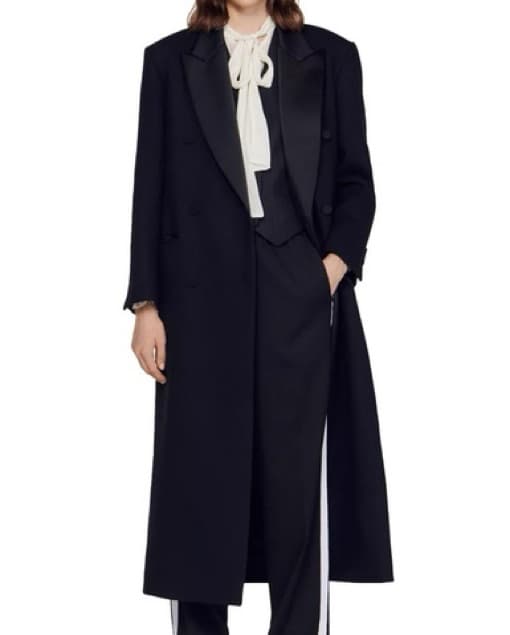 Sandro Wool Oversized Black Overcoat  - Image 3