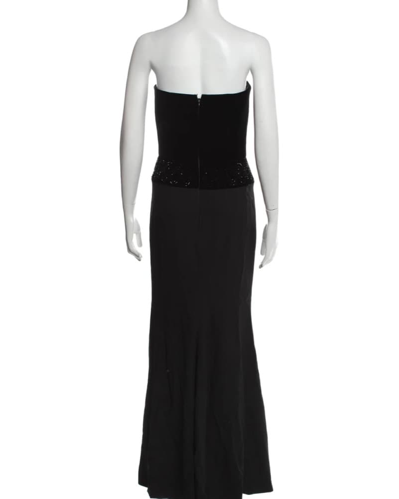 Strapless Black Beaded Gown Vintage  - Image 2