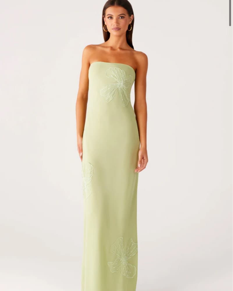 Sassafras Beaded Strapless Maxi Dress - Image 1