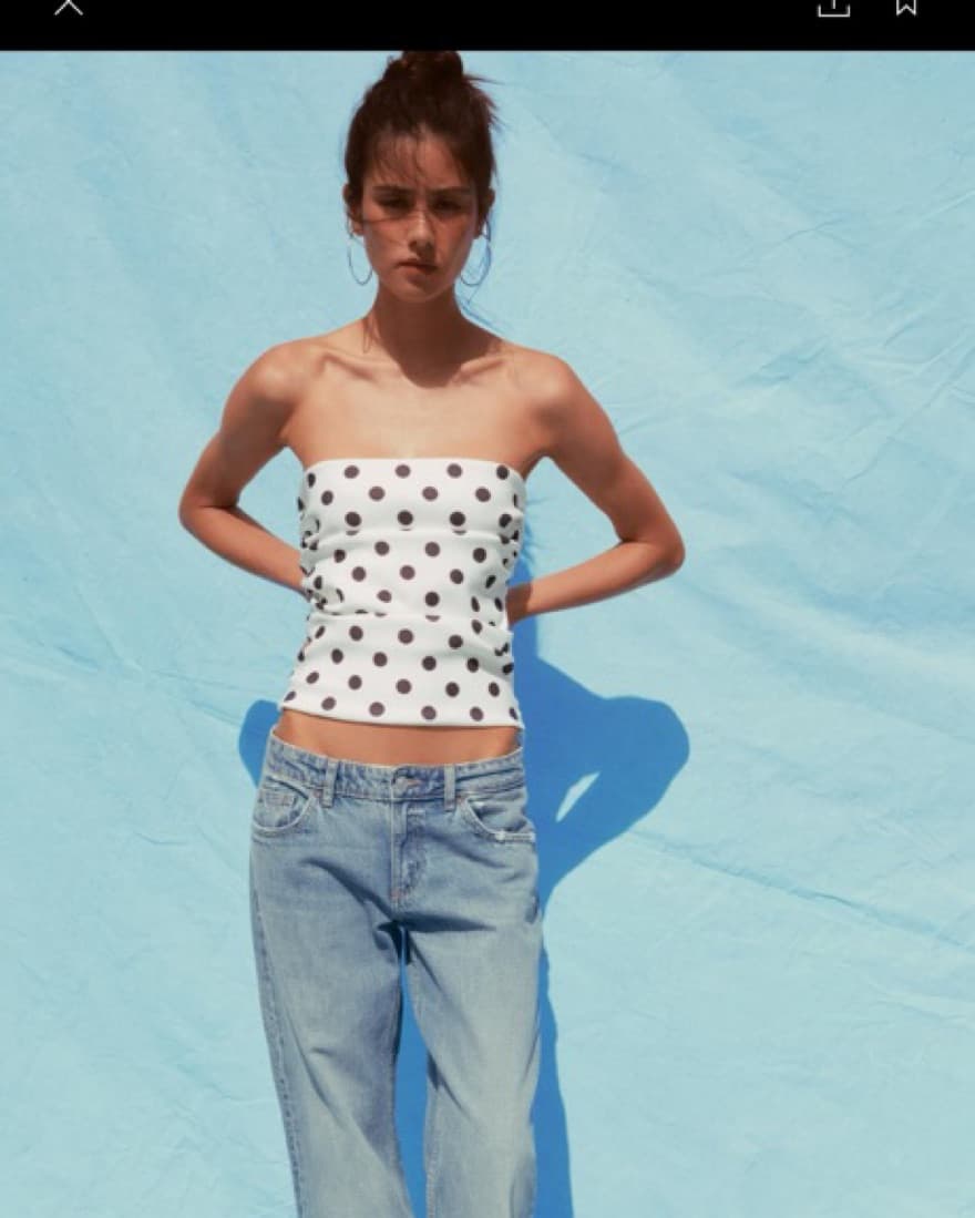 Polka Dot Strapless Top - Image 3