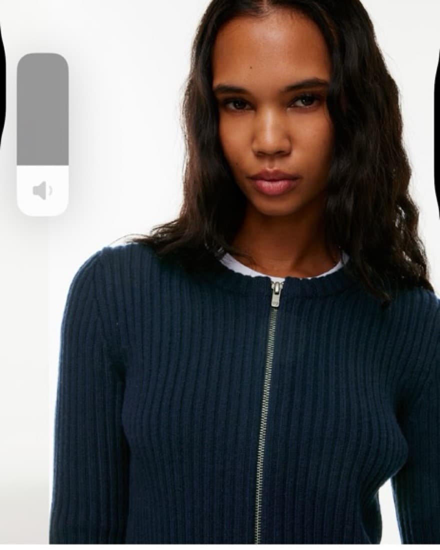 Zip Up Sweater In Navy Blue  - Image 5