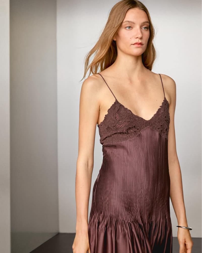 Massimo Dutti Flowing Satin Dress - Image 5