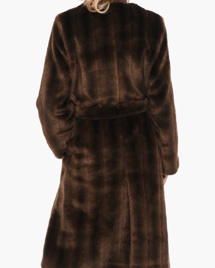 Luxurious Faux Fur Long Coat - Image 1