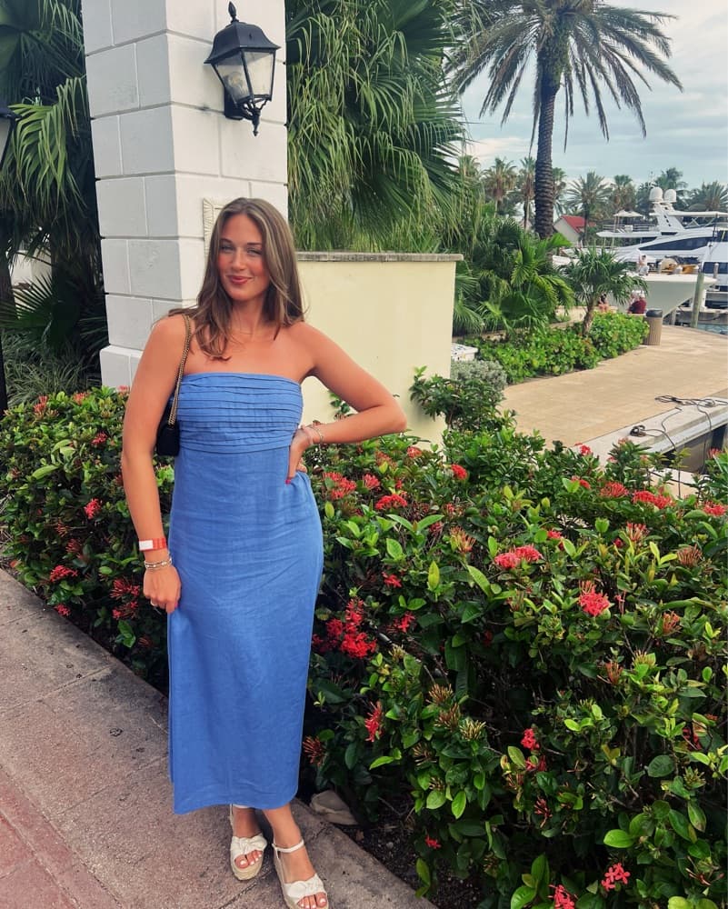 Light Blue Abercrombie Linen Maxi Dress - Image 1
