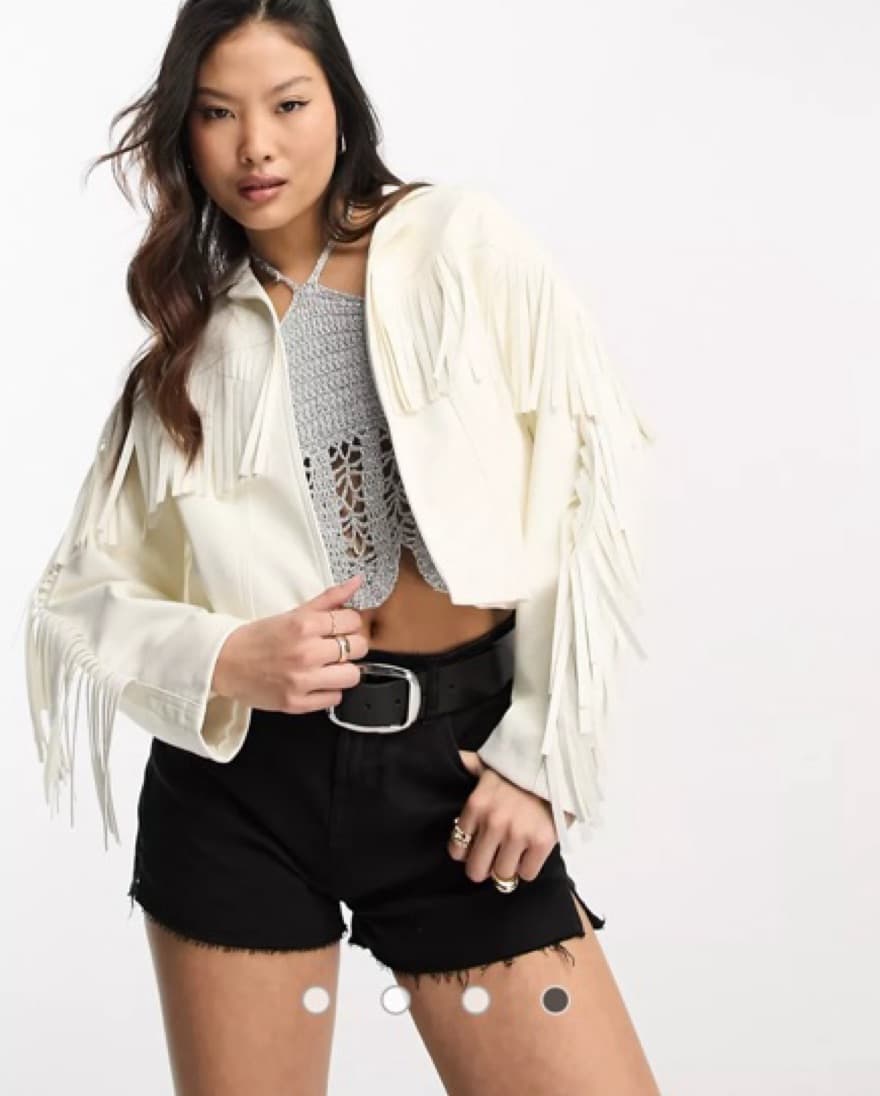 ASOS Fringe Faux Leather Jacket  - Image 2