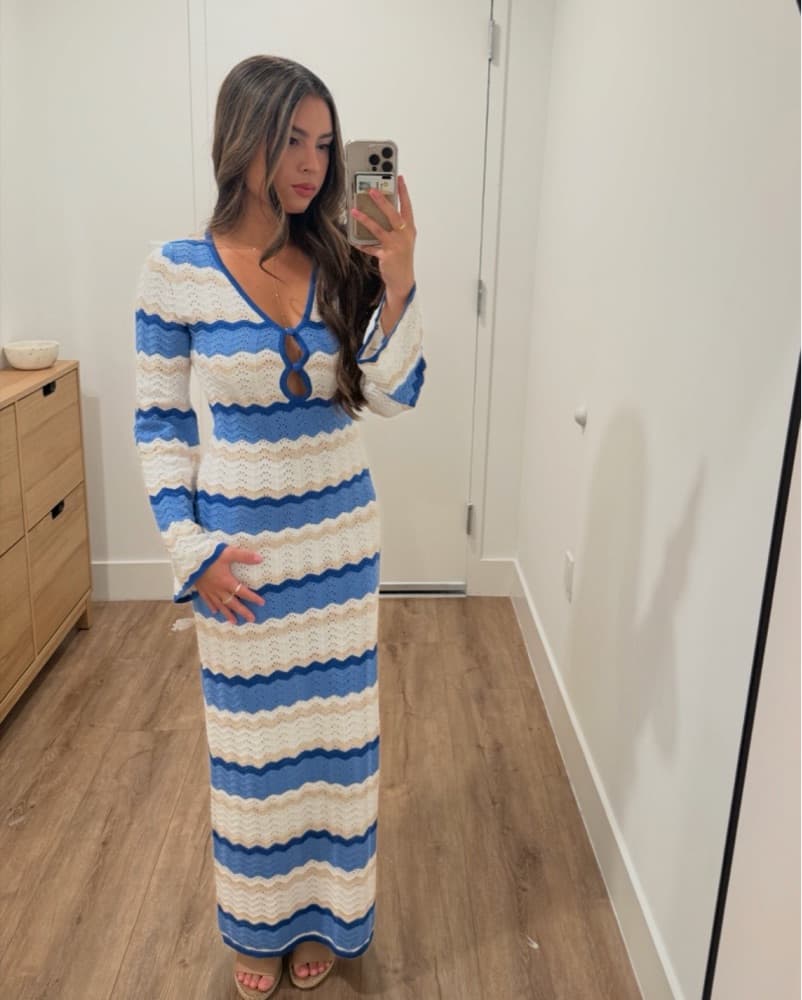 Boutique Blue zig zag maxi dress 🌊 - Image 2