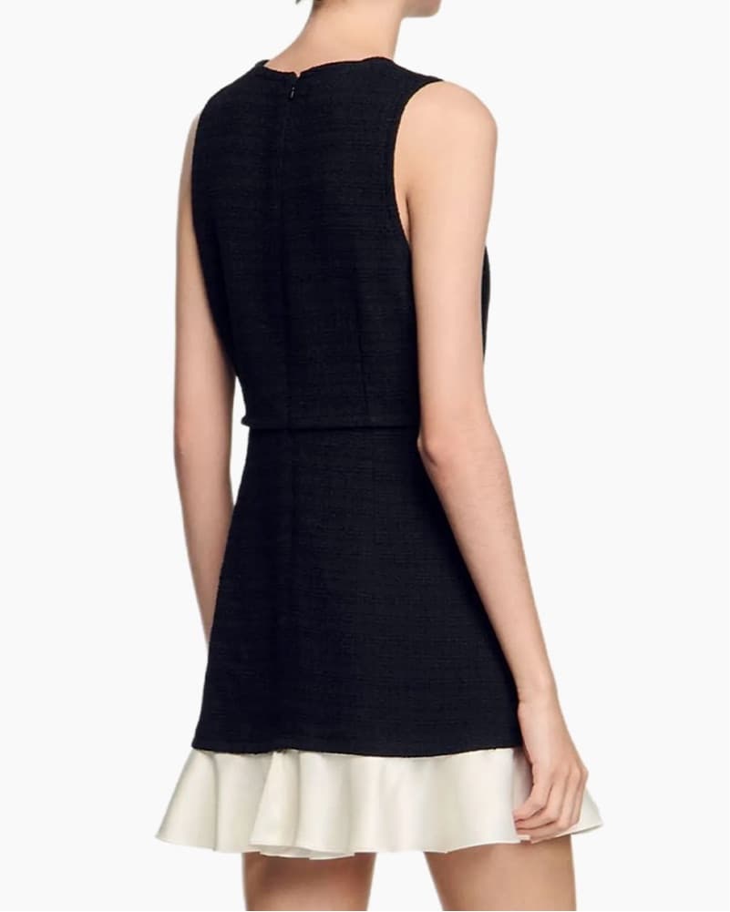 Sandro Two-Tone Tweed Mini Dress - Image 3