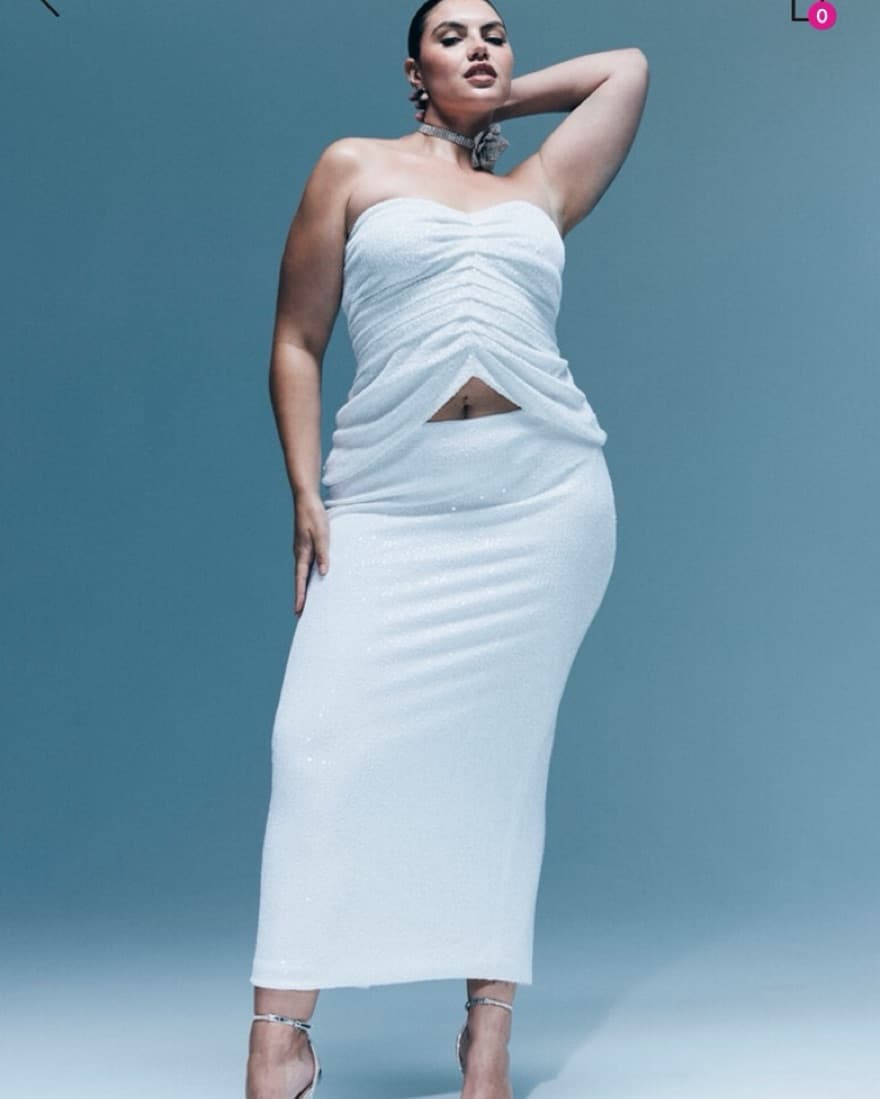 Plus Size Sequin White Set - Image 1