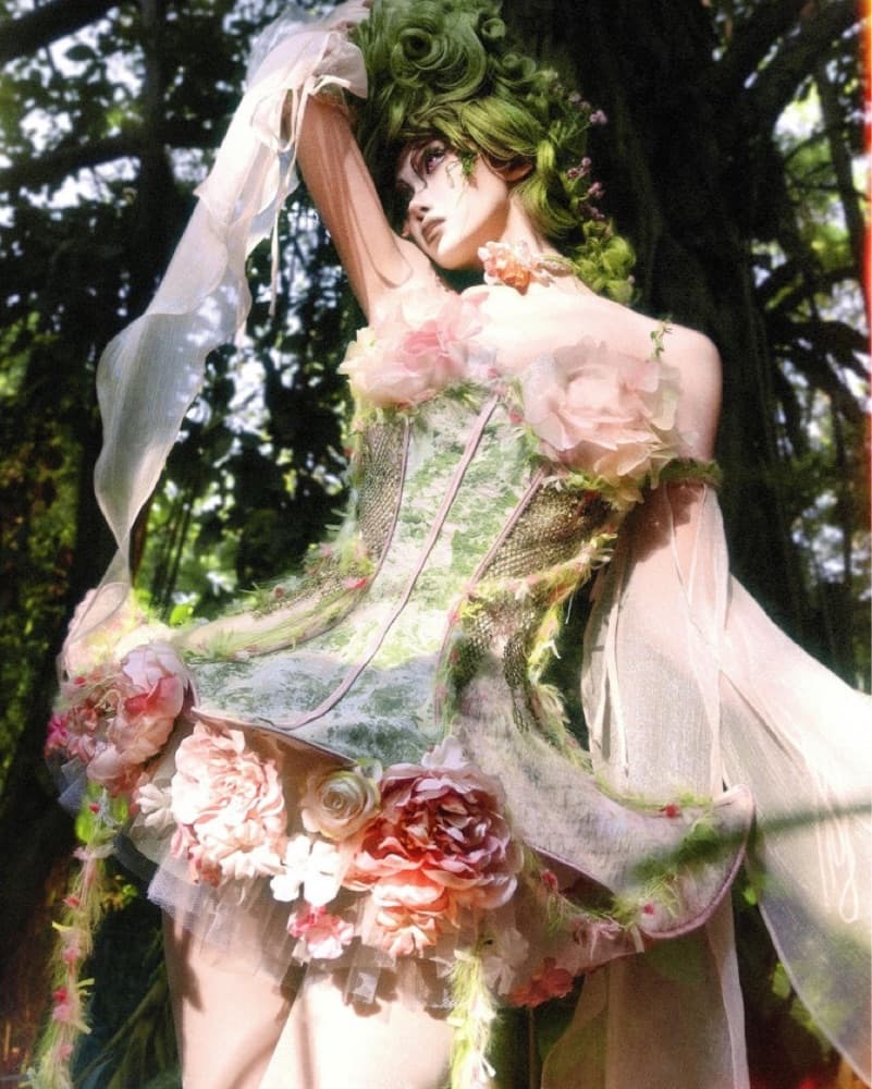 Enchanting Floral Garden Corset - Image 3