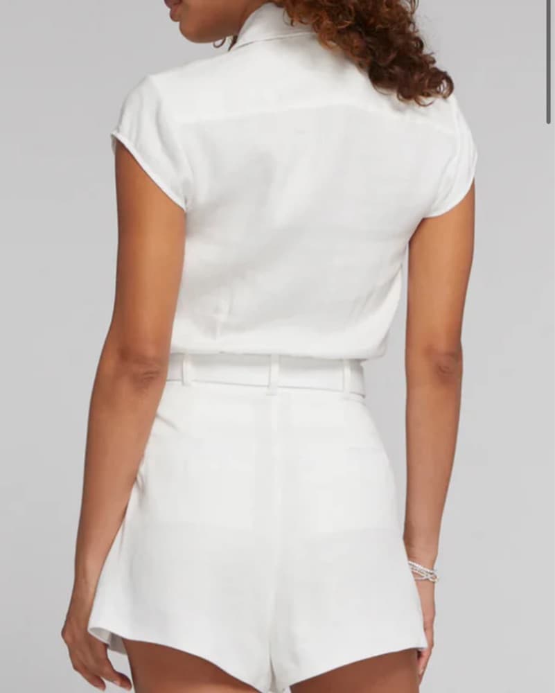 White Linen Romper - Image 4