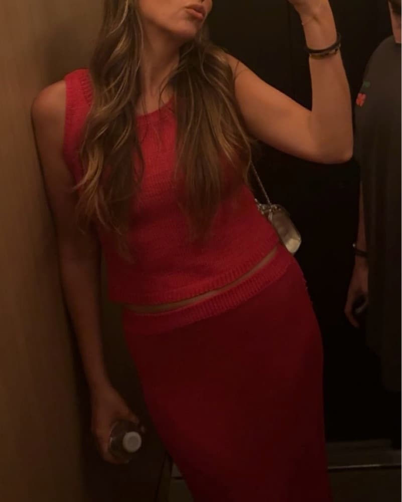 astra resort 2 piece red knit set  - Image 1