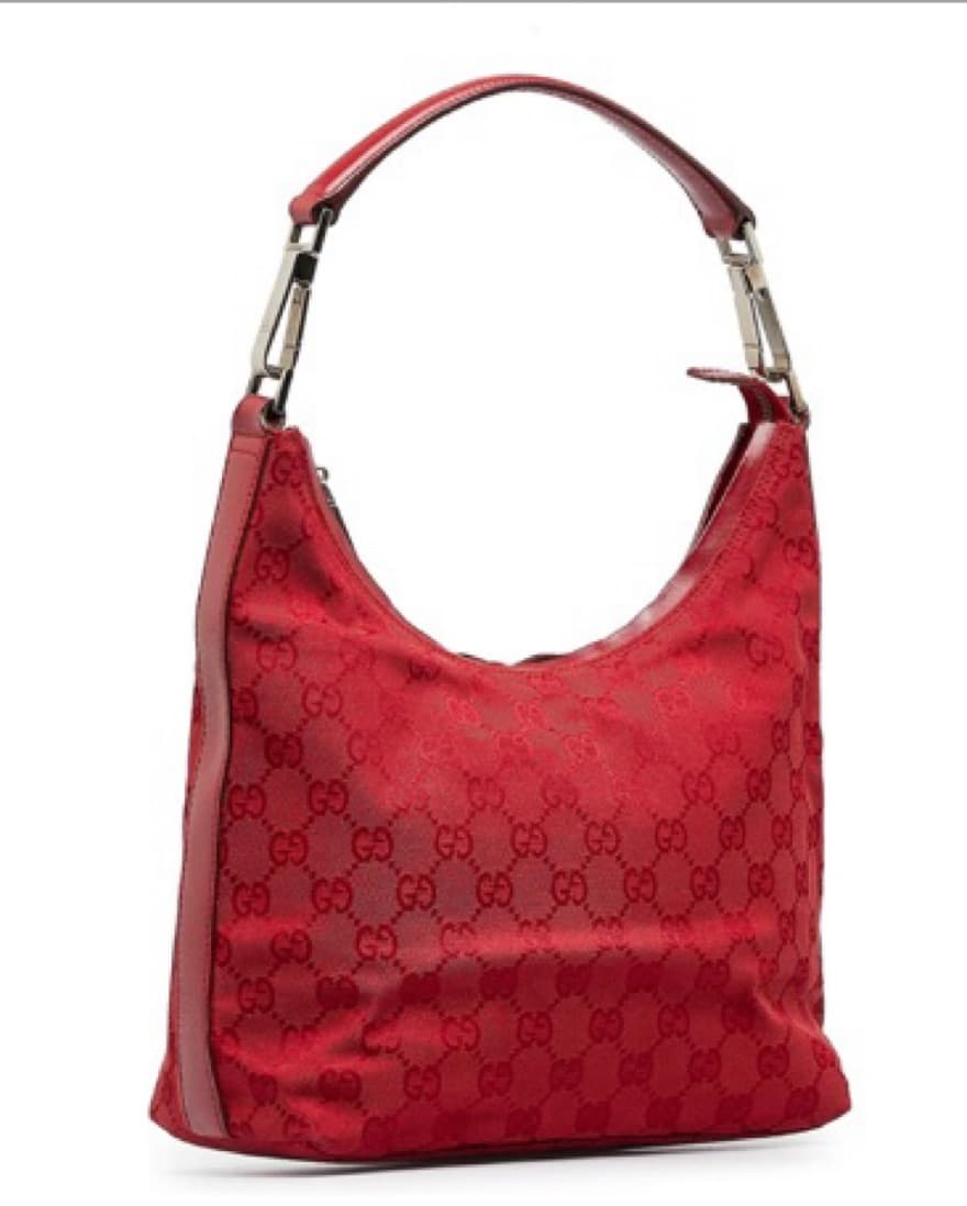 Gucci Red GG Canvas Shoulder Bag - Image 1