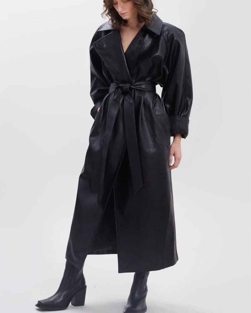 PaperMoon Faux Leather Trench - Image 3