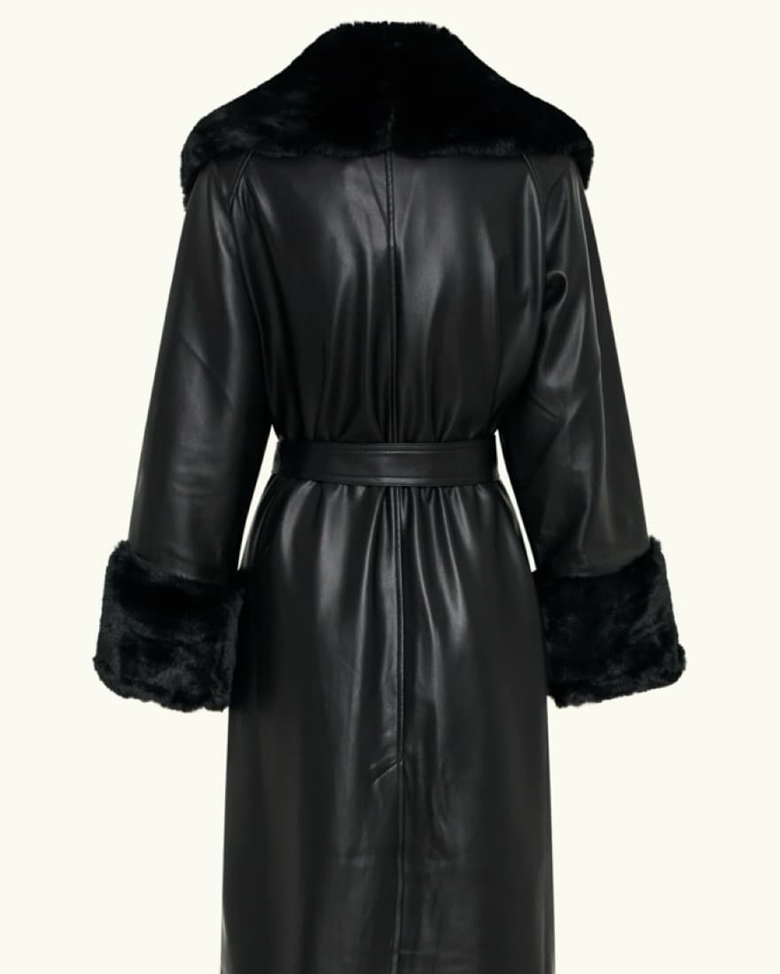 Sophisticated Black Leather Coat- Meshki - Image 1