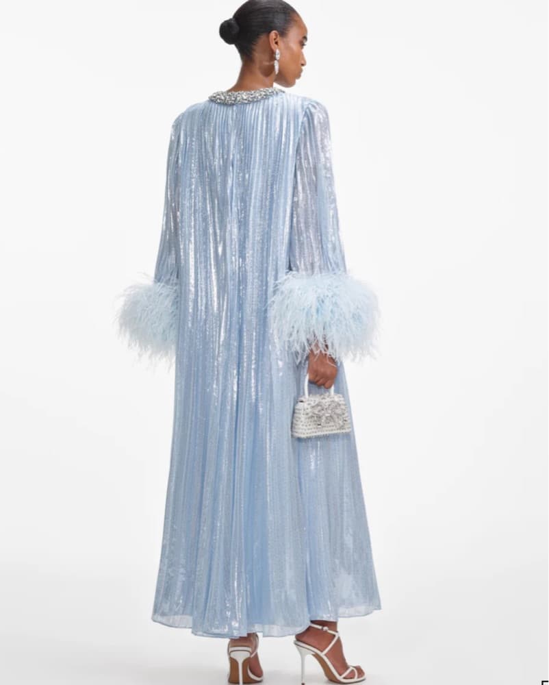 Self Portrait Feather Metallic Dress - Image 3