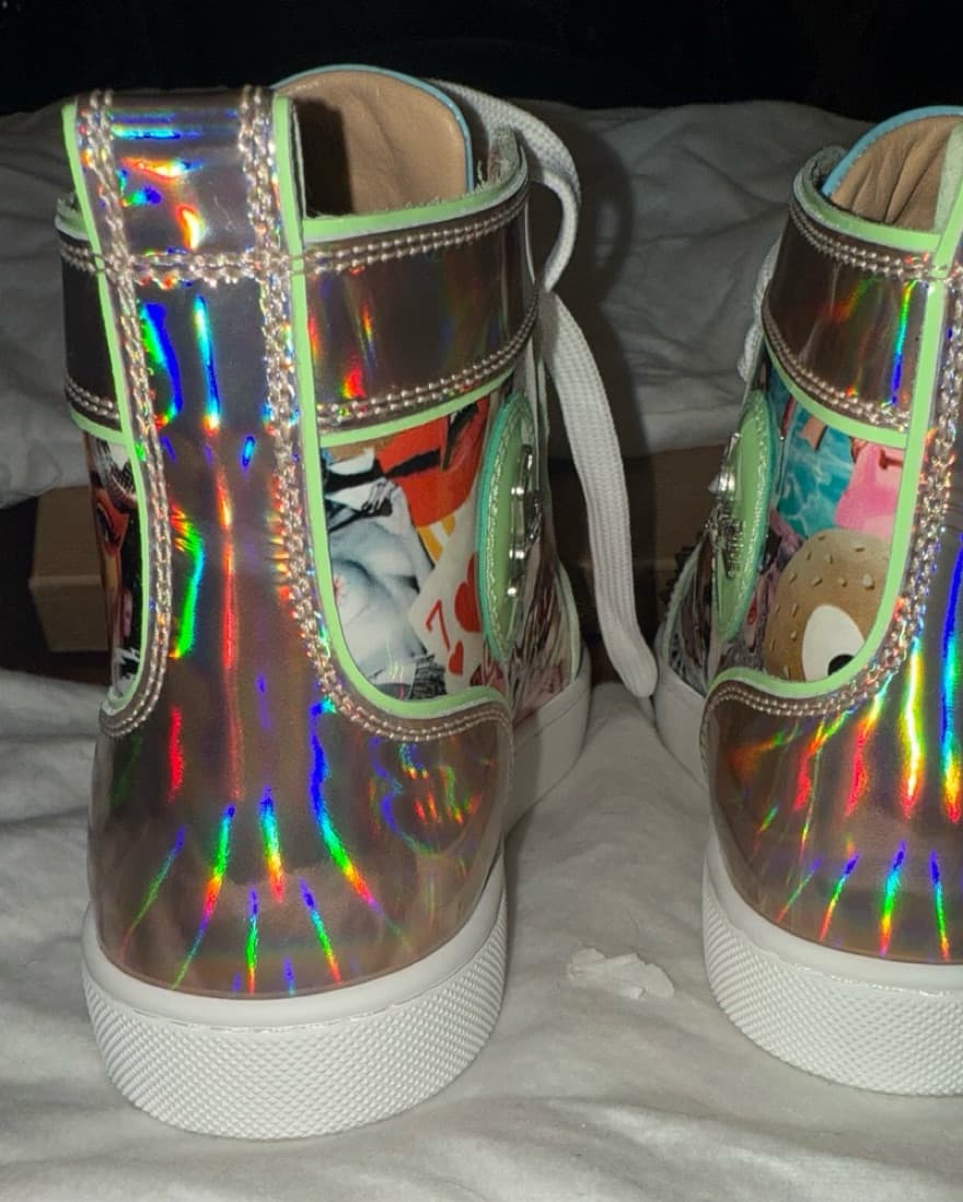 Louboutin Holographic Studded Sneakers - Image 3