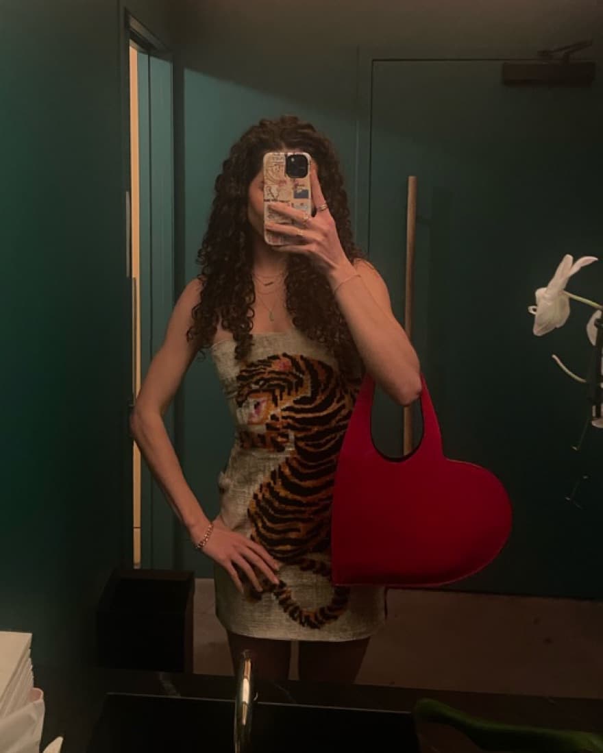 Mia Vesper Velvet Uzbek Tiger Mini Dress - Image 4