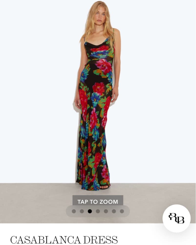 Black Floral Rat And Boa Gown - Image 1
