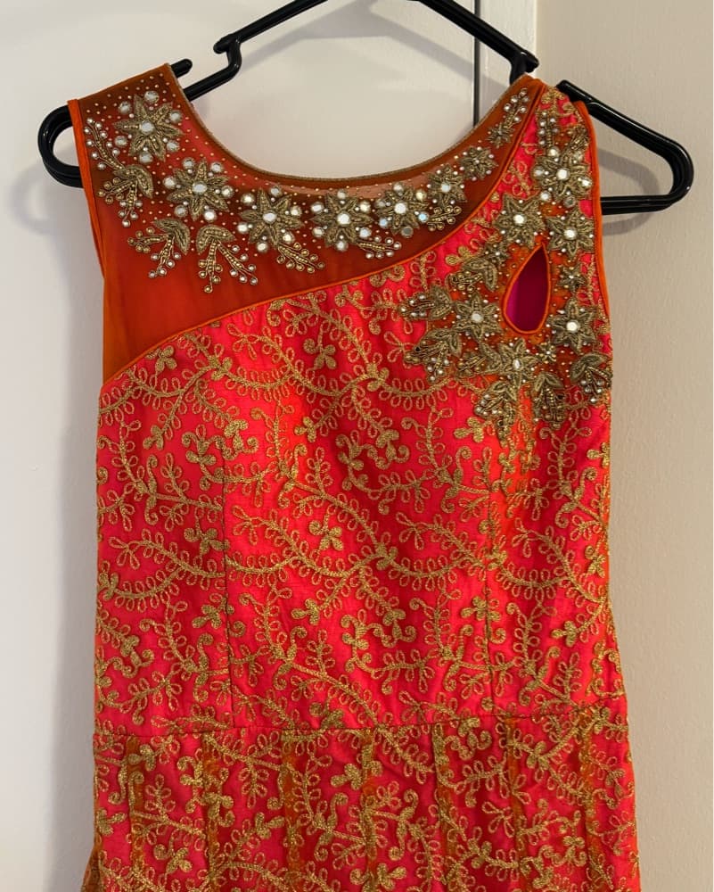Bright Pink/Orange Indian Dress - Image 2