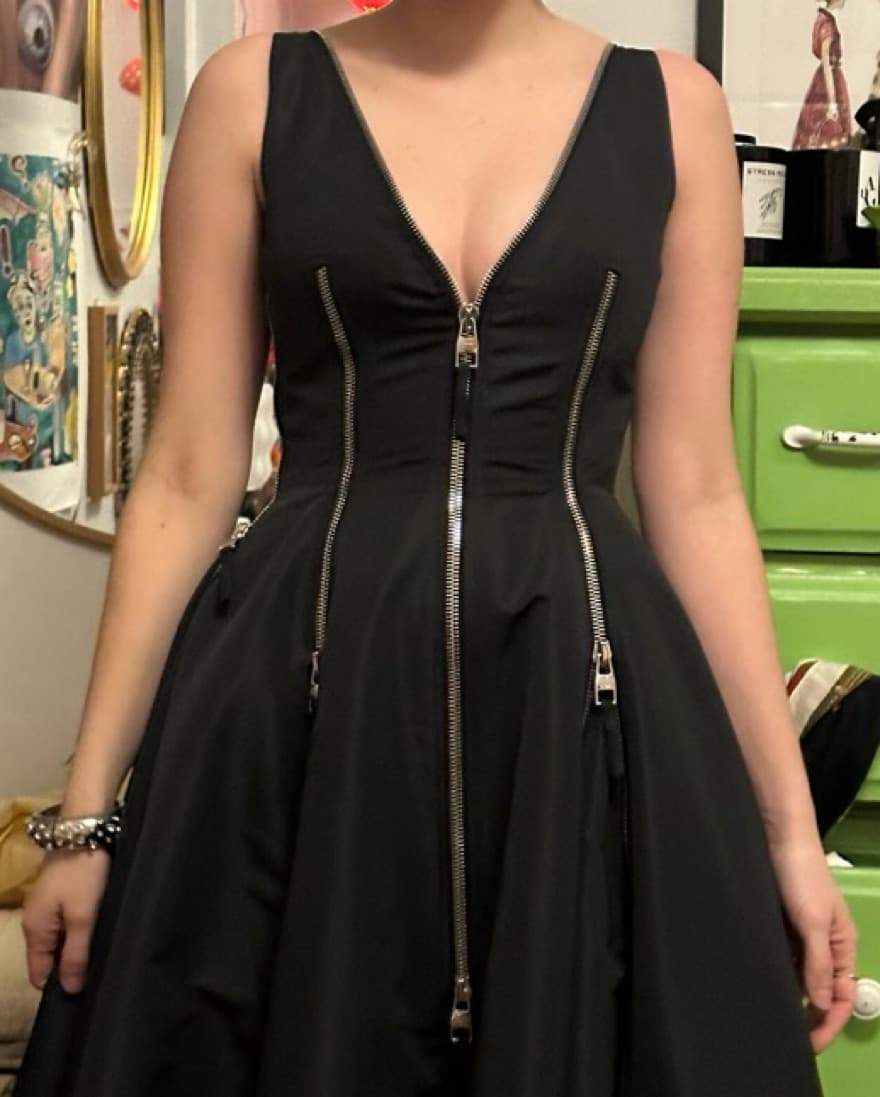 Black Adjustable McQueen Gown - Fits 0-6 - Image 3