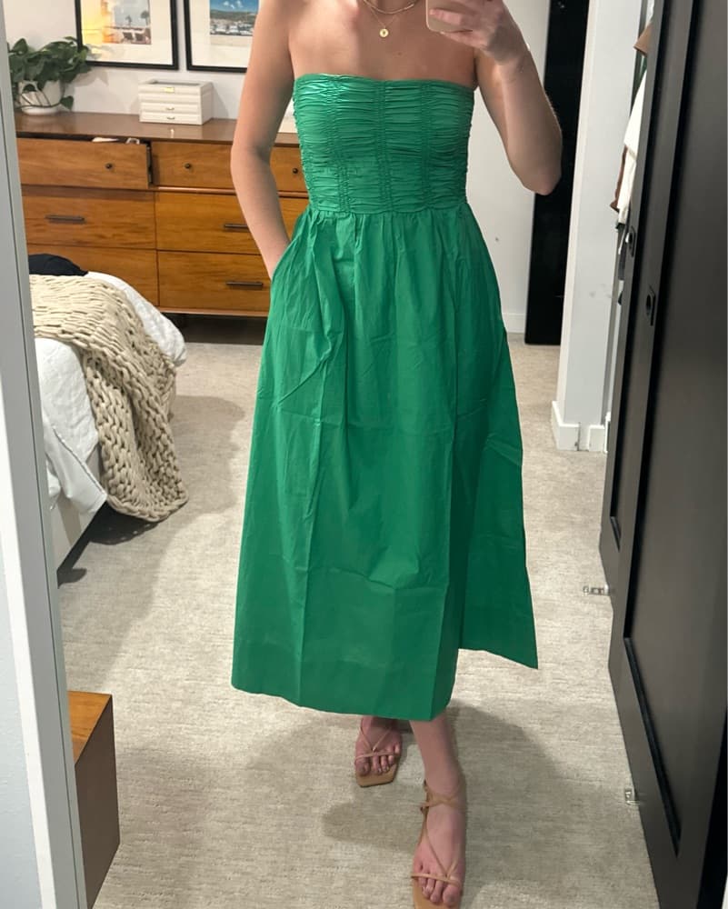 Dominique Midi Dress In Verde - Image 2