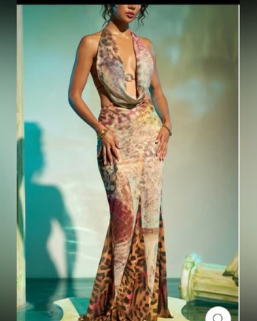 Murci Cowl Maxi Dress - Venice Print - Image 3