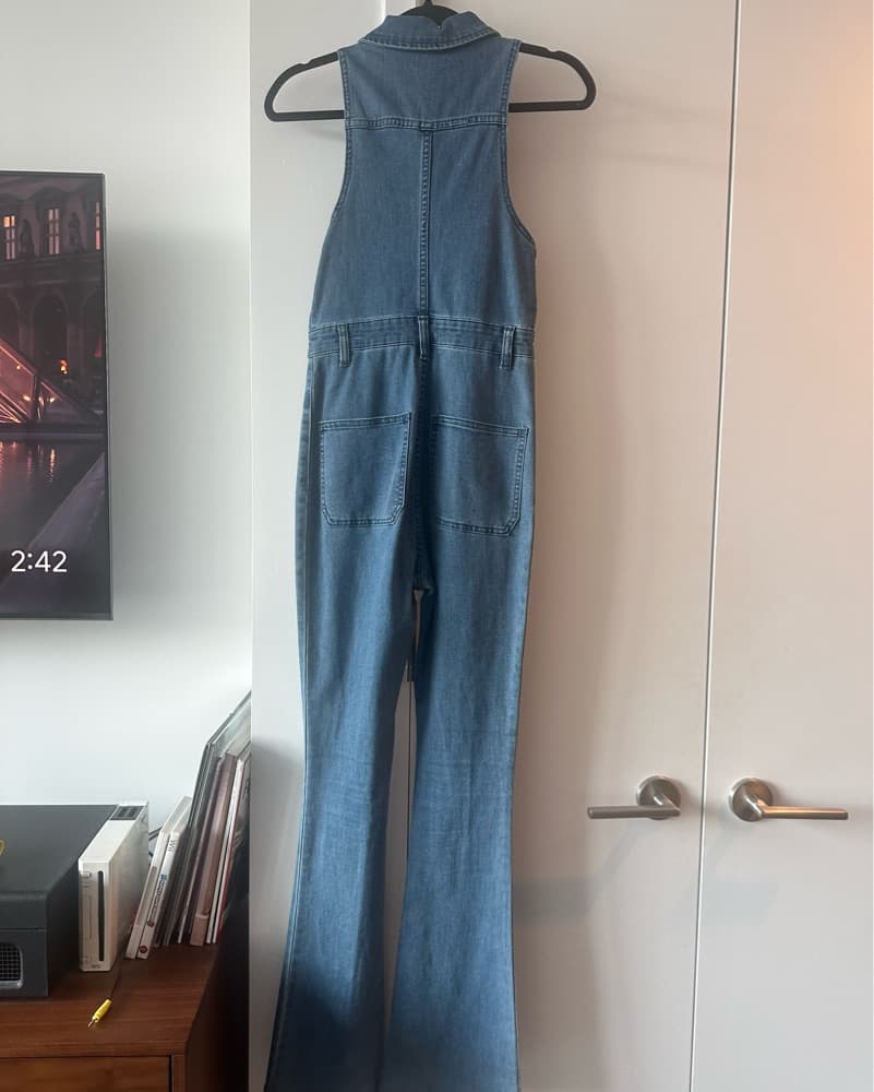 Denim/Jean Flare Jumpsuit - Image 2