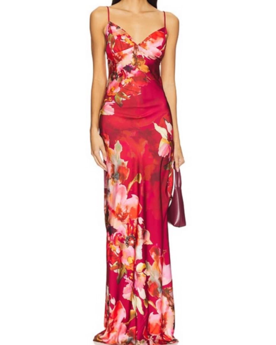 Red Floral Gown - Image 1