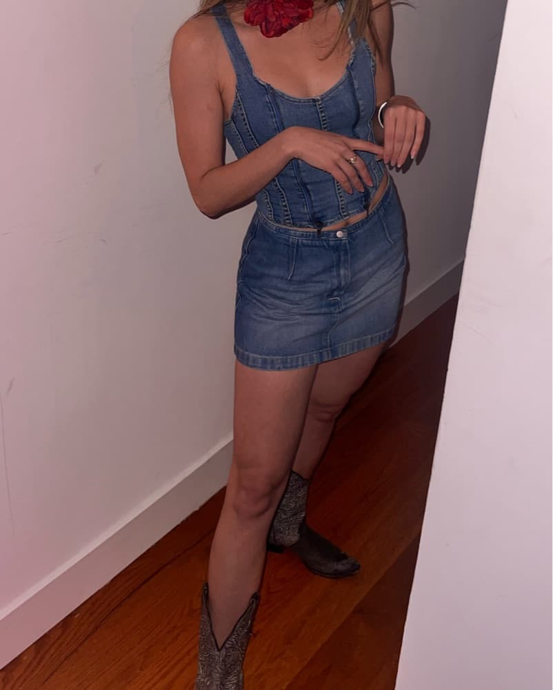 I AM GIA Denim Corset Top - Image 1
