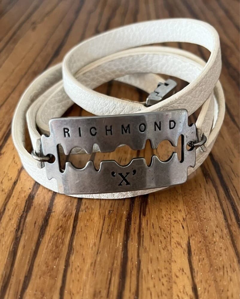 Razor Blade White & Silver Skinny Belt  - Image 1