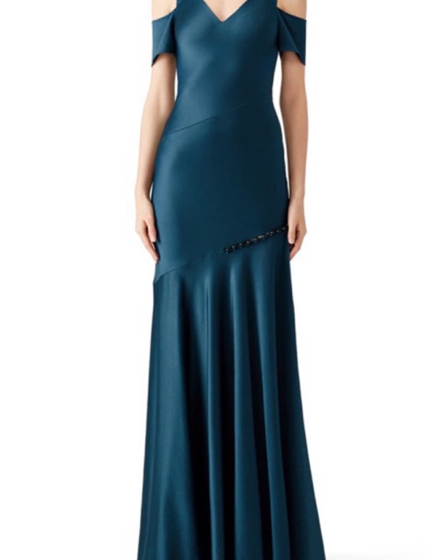 Prabal Gurung Cold Shoulder Green Gown - Image 1