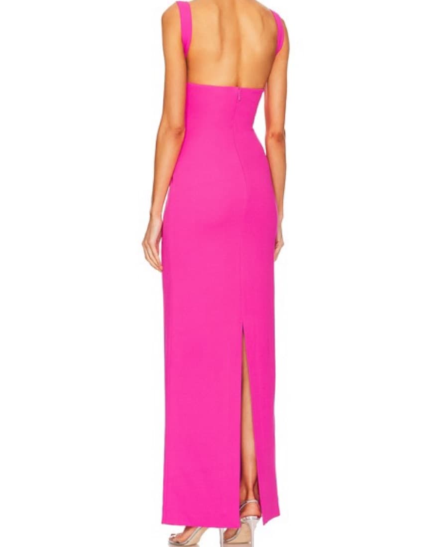 SOLACE London Joni Maxi Dress In Magenta - Image 2