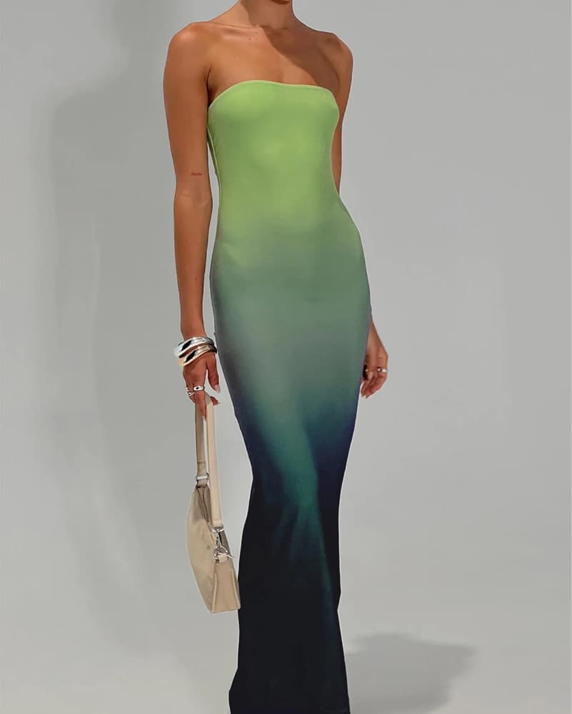 Ombre Green Blue Dress - Image 1