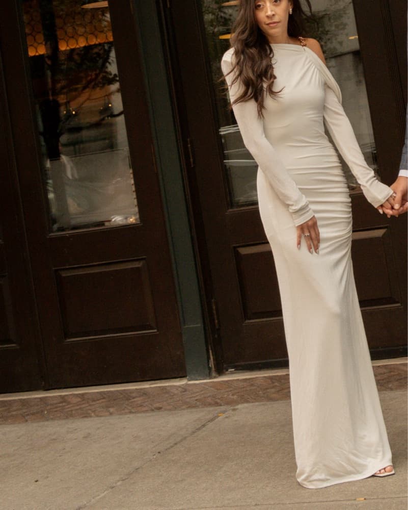 Misha Asymmetrical Long Dress White   - Image 1
