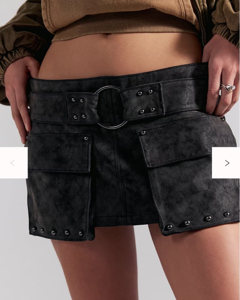 Free People Micro Mini Suede Cargo Skort - Image 2