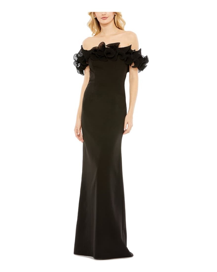 Mac Duggal Off The Shoulder Ruffle Gown - Image 1