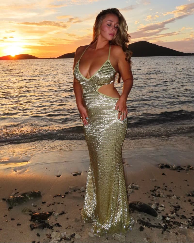 Gold Shimmer Maxi Dress - Image 1